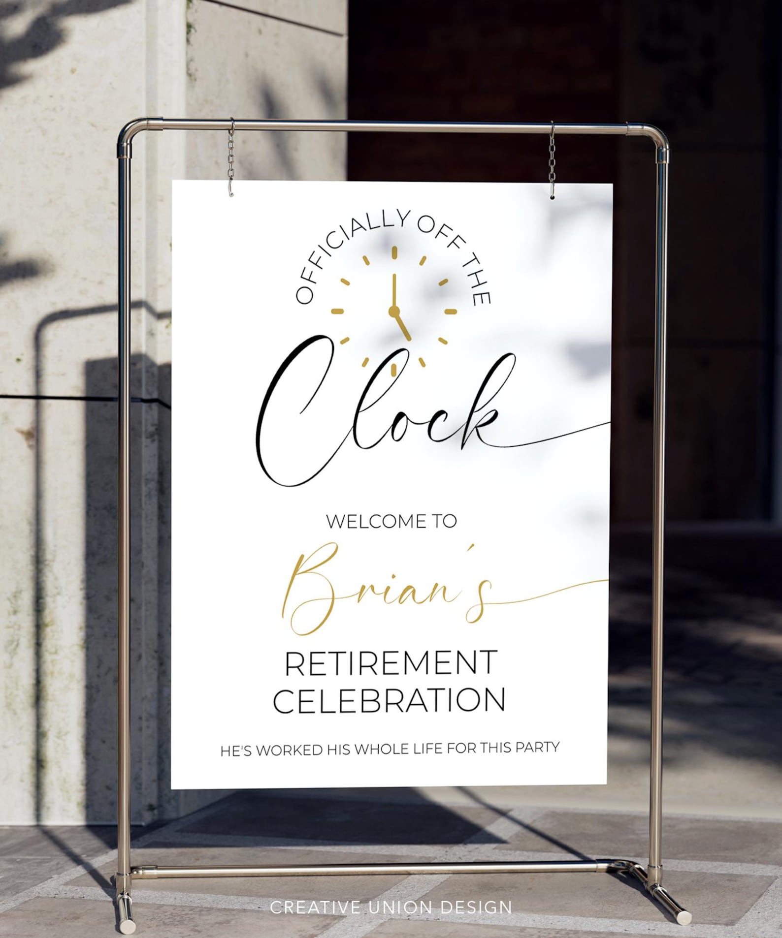 PRINTED & FREE SHIPPING Retirement Welcome Sign | off the Clock | Funny ...