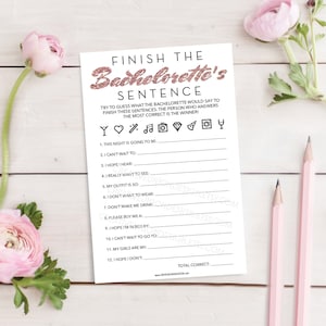 Trending Now Finish The Bachelorette's Sentence Bachelorette Party Game Funny Bachelorette Game Icon Instant Download Printable 画像 1