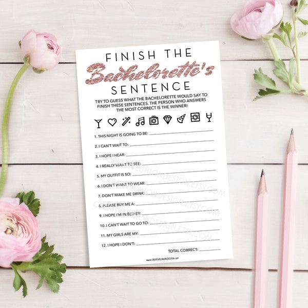 Trending Now - Finish The Bachelorette's Sentence - Bachelorette Party Game - Funny Bachelorette Game - Icon - Instant Download - Printable