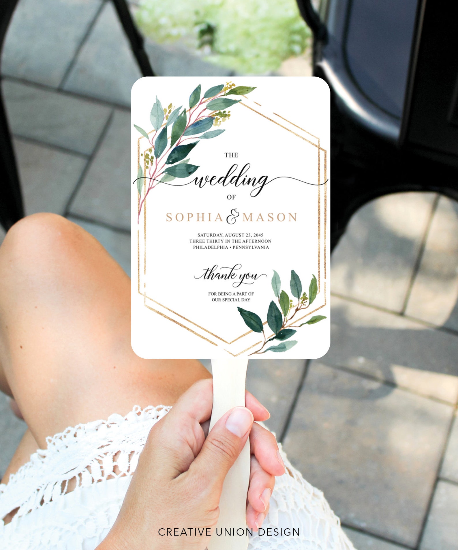 Fan Wedding Program Template, Printable Wedding Fan Program, Wedding ...