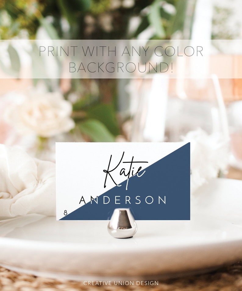 Modern Place Card Template Printable Wedding Place Cards Etsy