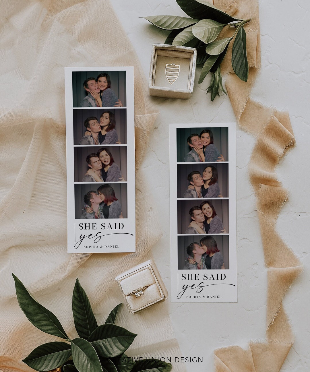 Photo Booth Strip Save the Date Template Photo Booth Film Etsy