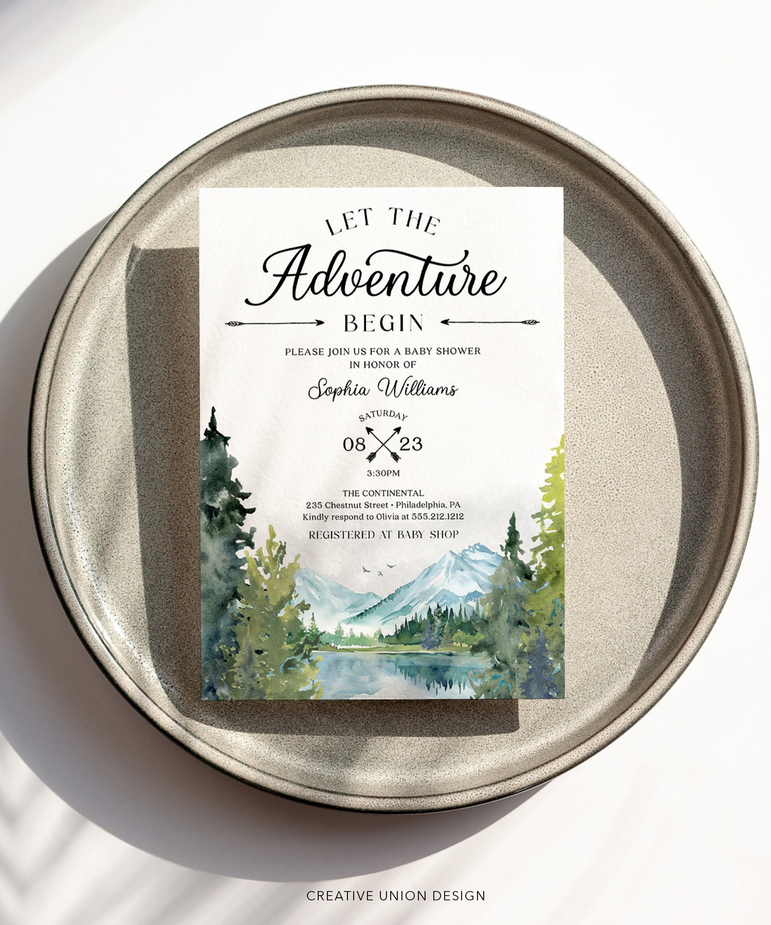 Let the Adventure Begin Baby Shower Invitation, Printable Boy Baby ...