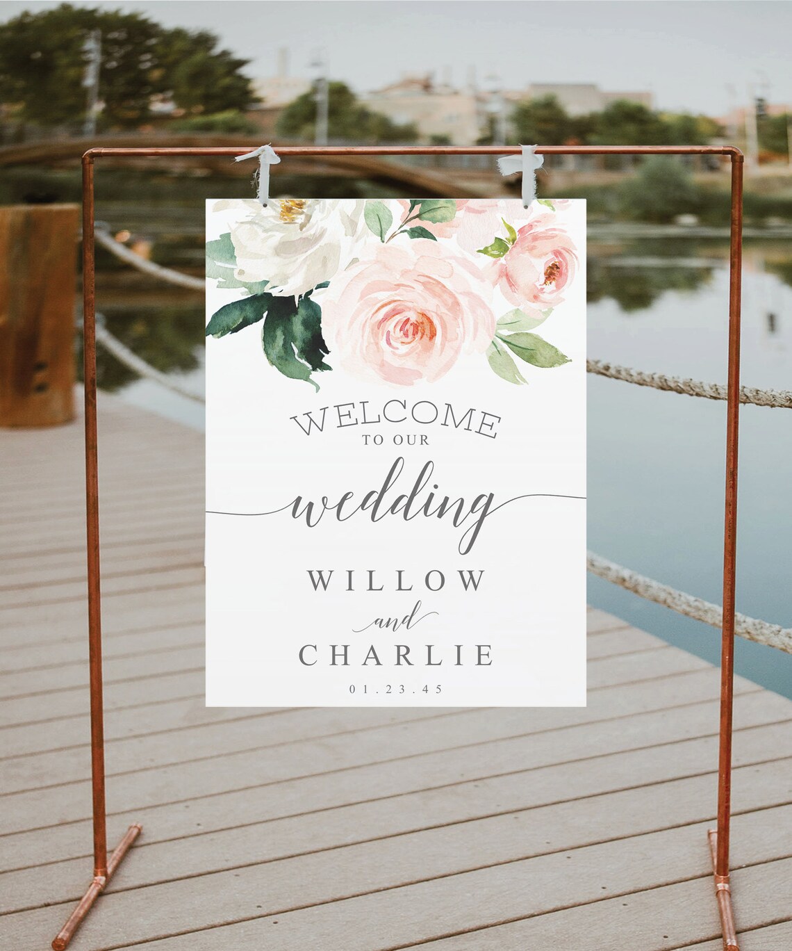 Editable Wedding Welcome Sign Template, Welcome to Our Wedding Sign ...