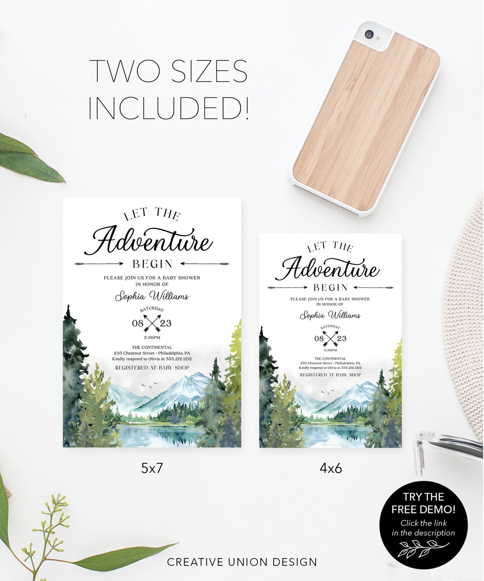 Let the Adventure Begin Baby Shower Invitation, Printable Boy Baby ...