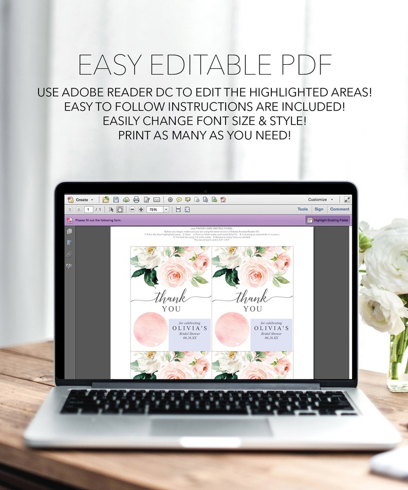 EOS Lip Balm Bridal Shower Favors Printable Thank You - Etsy