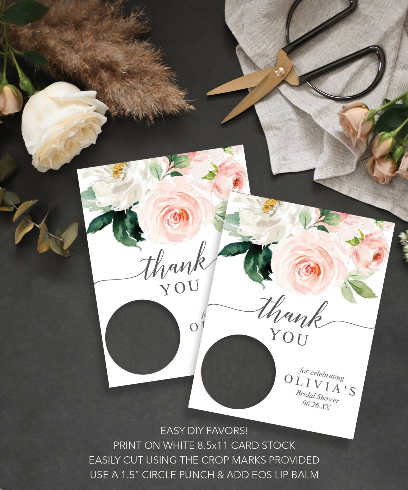 EOS Lip Balm Bridal Shower Favors Printable Thank You Etsy