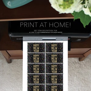 New Year's Eve Mini Champagne Bottle Labels, Happy New Year, Printable New Years Party Mini ...