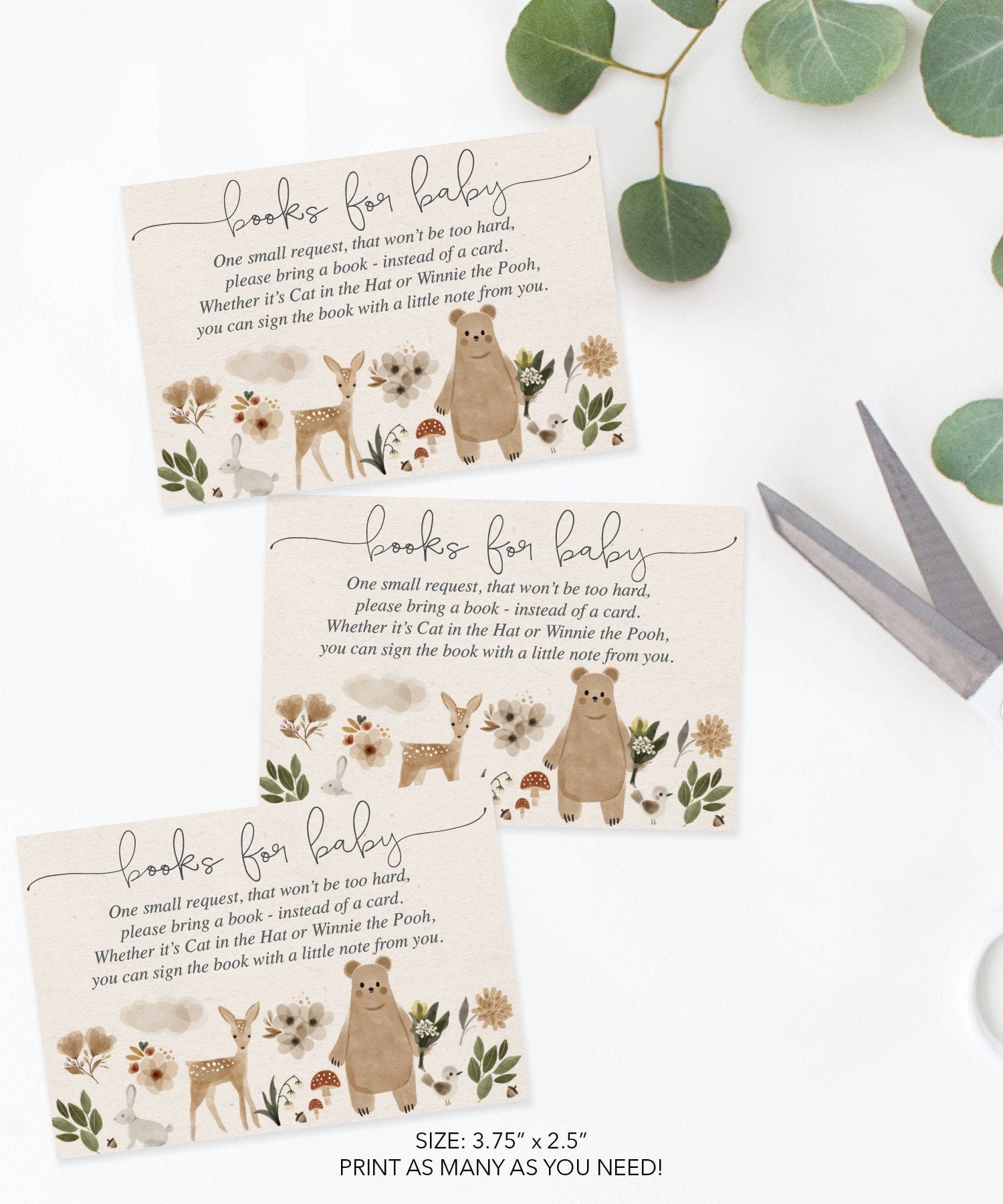 Book Request Baby Shower Book Request Print at Home Instead | Etsy