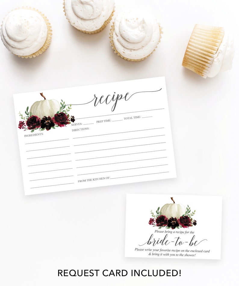 Recipe Card Printable Printable Recipe Card Bridal Shower | Etsy