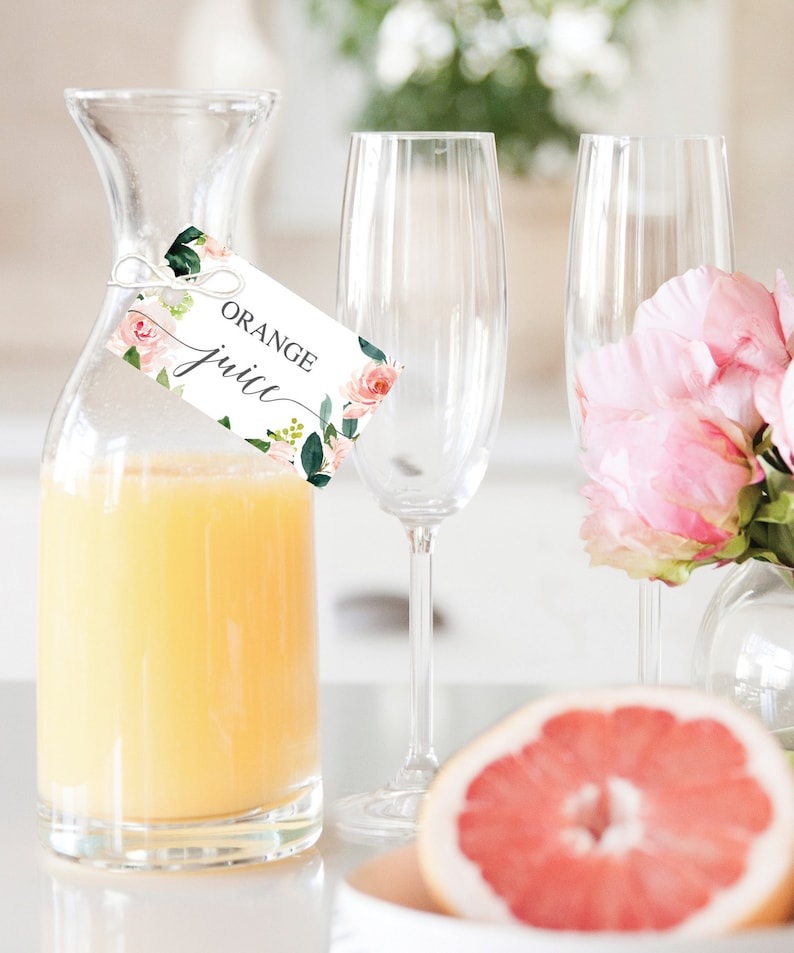 Mimosa Bar Juice Tags Hanging Juice Tags Mimosa Bar Tags Etsy