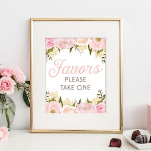Favors Sign, Please Take One, 8x10 Printable Favors Sign, Bridal Shower ...