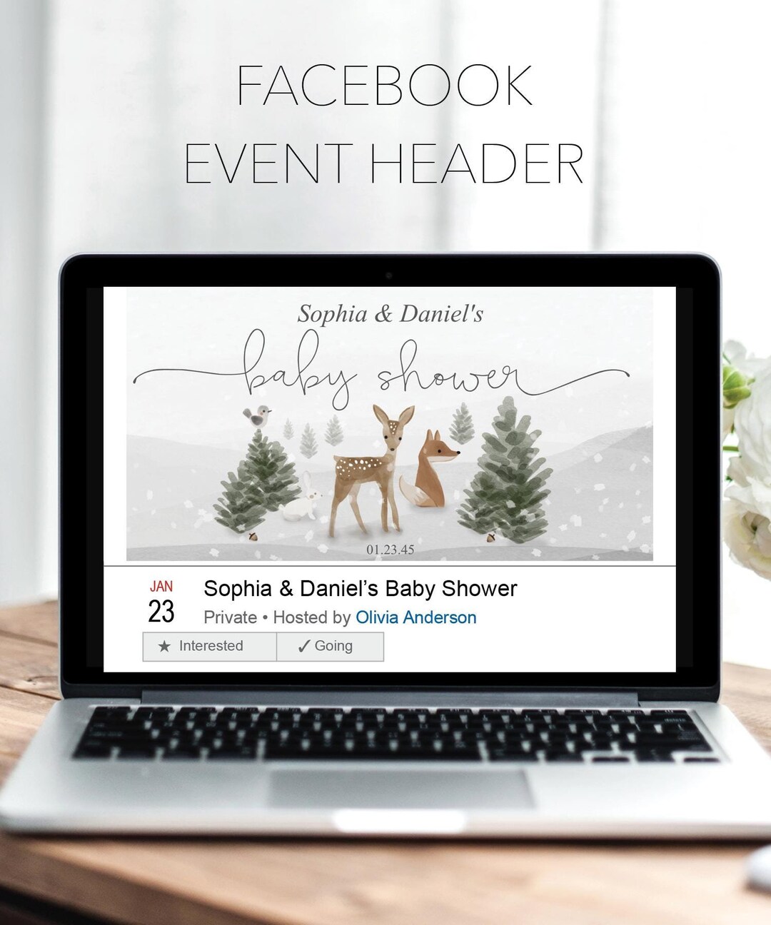 Facebook Event Header Template, Evite, Facebook Header, Winter Boho ...