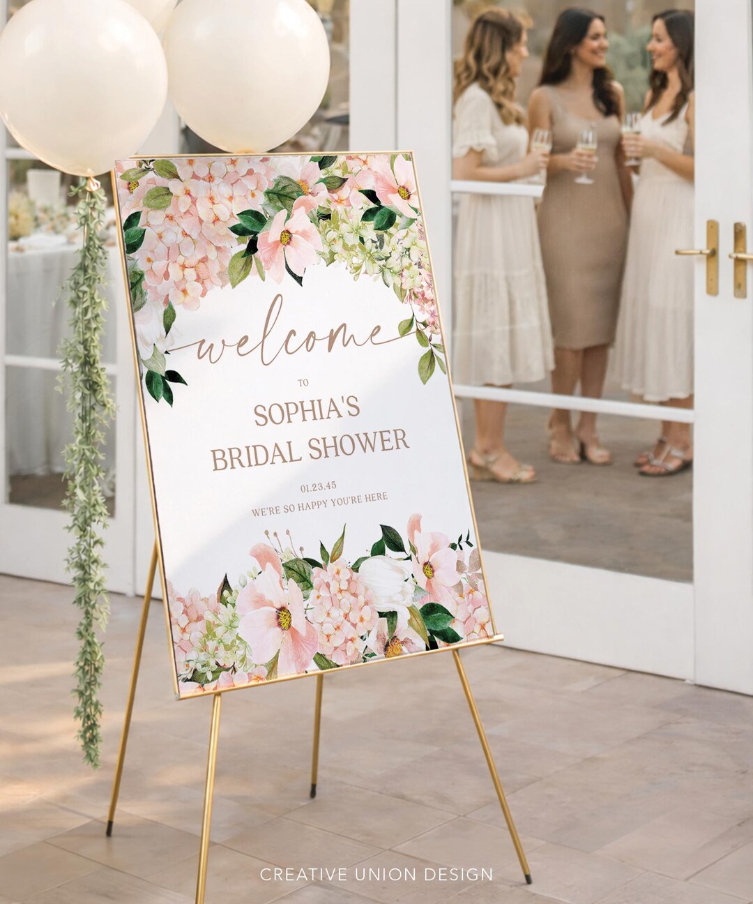PRINTED & FREE SHIPPED Blush Bridal Shower Welcome Sign | Blush ...