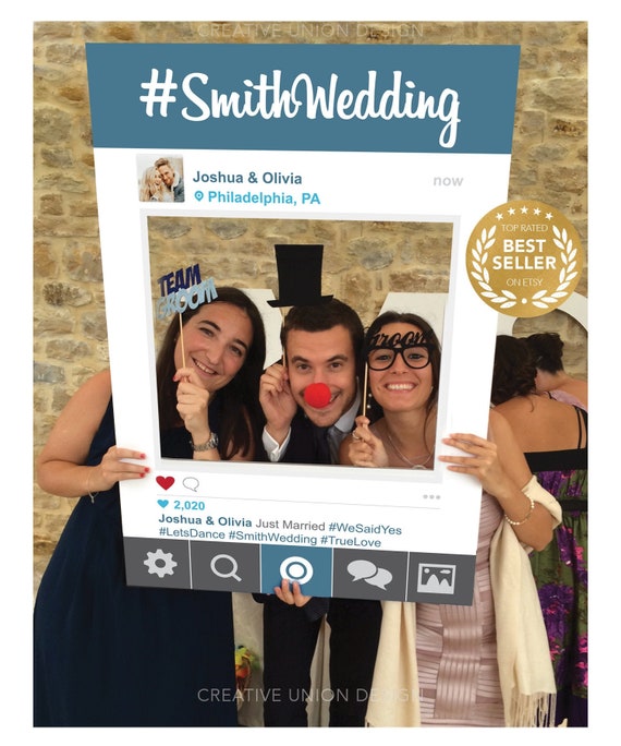 Editable Social Media Photo Prop Frame Photo Booth Props Selfie Social  Media Wedding Photo Prop Bachelorette Party Insta Prop 