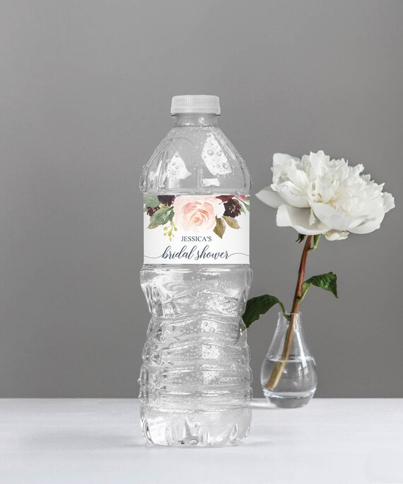 Bridal Shower Water Bottle Labels - Water Bottle Label Template ...