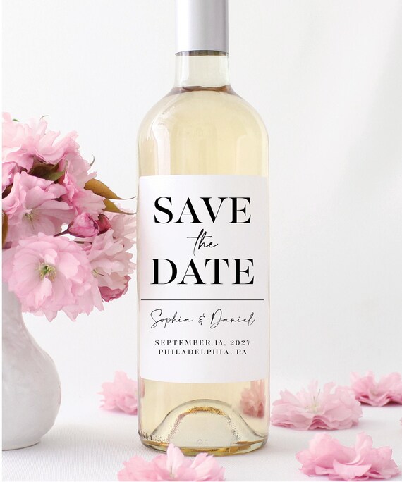 Save The Date Wine Label, Wedding Save The Date Template, Printable
