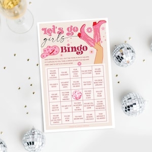 Nash Bash Bachelorette Party Bingo, Bachelorette Party Games, Bachelorette Bingo, Drinking Games, Drink If, 60 Game Sheets, Pink Cowgirl