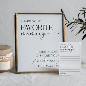 Share a Memory Card Template, Personalized Favorite Memory, Memorial ...