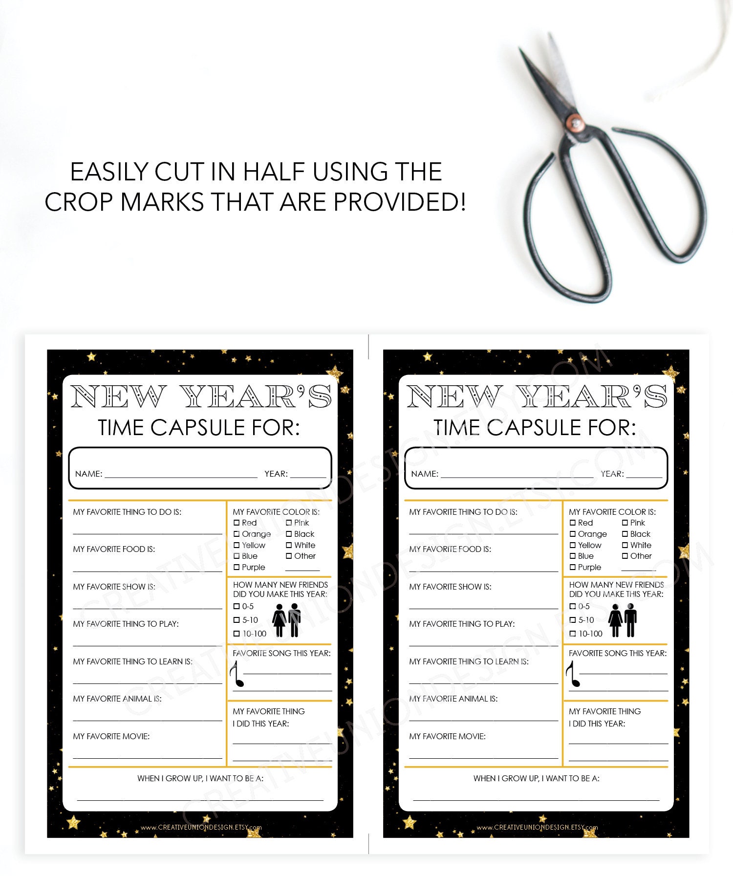 New Years Eve Time Capsule for Kids - Family New Years Eve Game - New ...