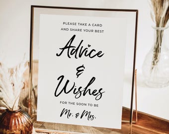 Cartello per auguri e consigli per addio al nubilato STAMPATO E SPEDITO 8x10 / Giochi per addio al nubilato / Decorazioni minimaliste per addio al nubilato / Scrittura moderna / Mr and Mrs