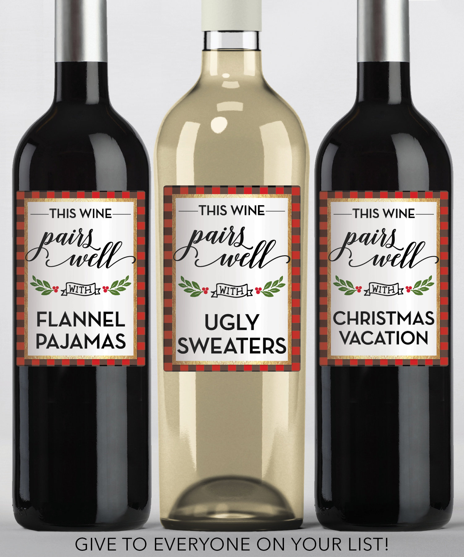 Funny Printable Wine Labels Holiday Christmas Wine Labels | Etsy