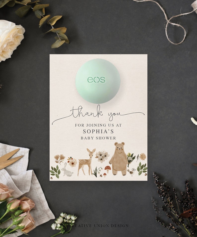 EOS Lip Balm Baby Shower Favors Girl Boy Printable Thank Etsy