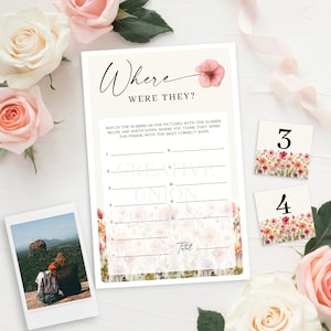 Bridal Shower Where Were They Game, Bridal Shower Games Printable, Where Were We, Wedding Shower Games, Flower Stems, Wildflower Bridal