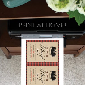 Flannel Christmas Party Invitation Template, Flannel Party Invite ...