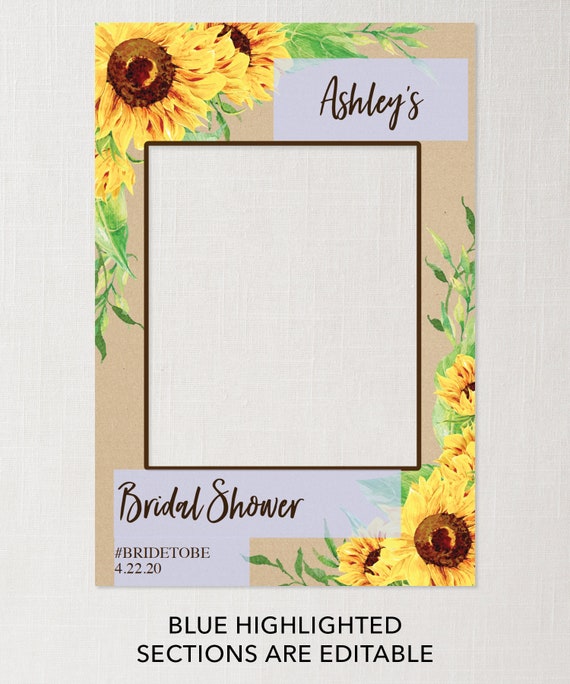 Sunflower Bridal Shower Photo Prop Frame Photo Booth Prop Etsy