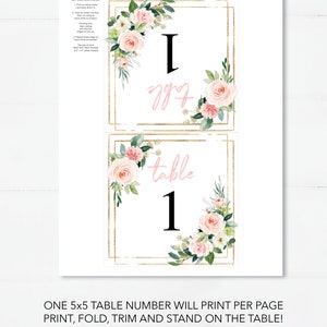 Wedding Tented Table Numbers 1-40 - Printable Wedding Table Numbers ...