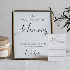 Share a Memory Card Template, Personalized Favorite Memory, Memorial ...