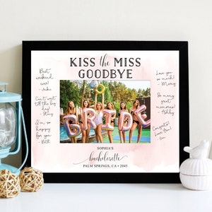 Kiss the Miss Goodbye Photo Mat, Bachelorette Party Keepsake 8x10, Print and Frame, Bachelorette Game, Instant Download, Bachelorette Decor image 4