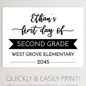 Editable First Day of School Sign Template, Printable First Day Sign ...