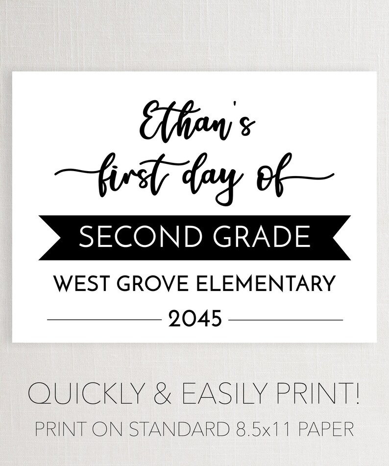 Editable First Day of School Sign Template Printable First - Etsy