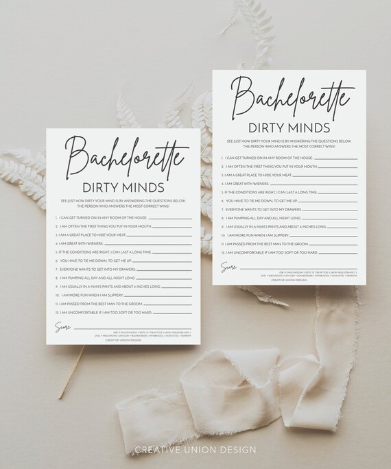 Dirty Minds Bachelorette Party Game Bachelorette Party Game - Etsy