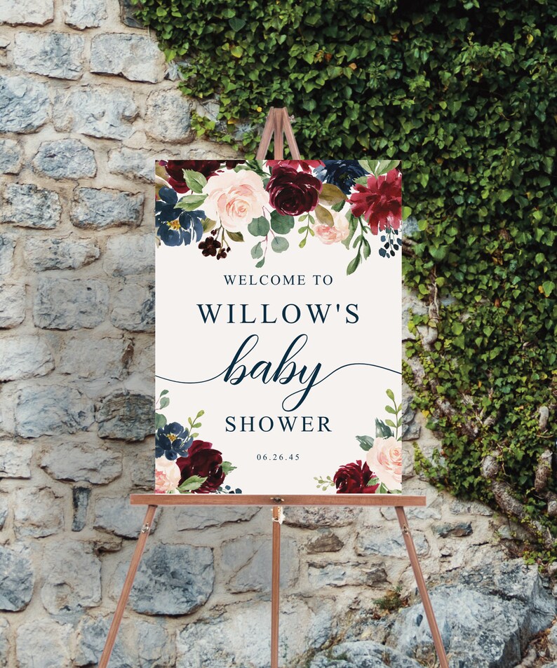 Editable Baby Shower Sign Template Baby Etsy