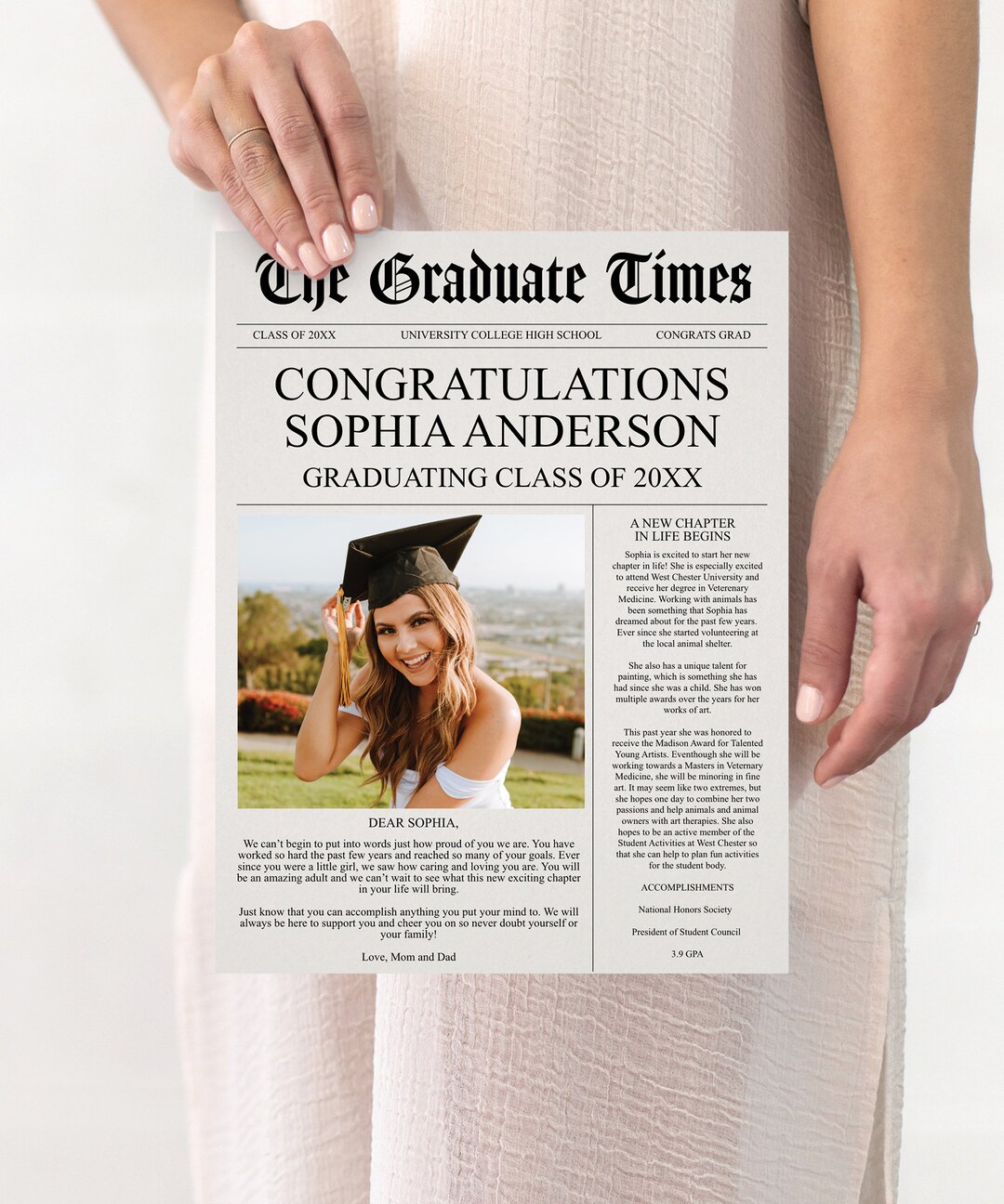 Class of 2023 Graduate Printable Newspaper Keepsake Template Etsy