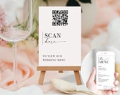 Minimalist Wedding QR Code Menu Template (Digital Download)