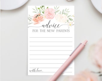 Advice for the New Parents Baby Shower Game - Pastel Blush - Advice for the Parents-to-be - Advice for Mommy - Printable - Instant Download