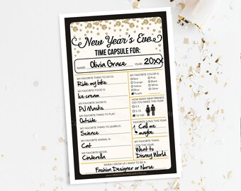 New Years Eve Time Capsule for Kids, Family New Years Eve Game, New ...