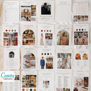 digital planner, planner template, instant download, printable planner, editable template, canva template, editable planner, wedding planning, wedding planner, wedding timeline, wedding checklist, wedding itinerary, wedding binder
