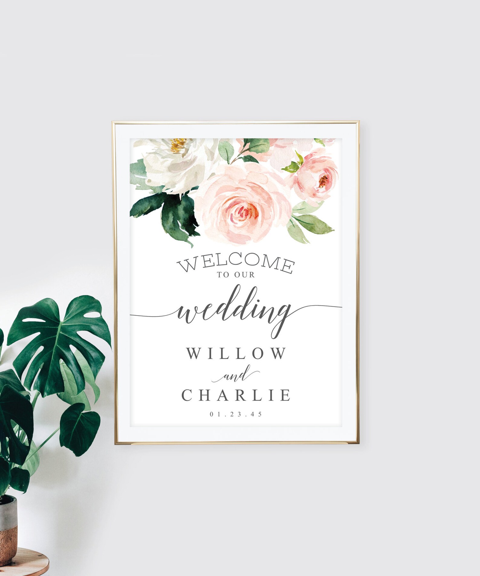 Editable Wedding Welcome Sign Template, Welcome to Our Wedding Sign ...