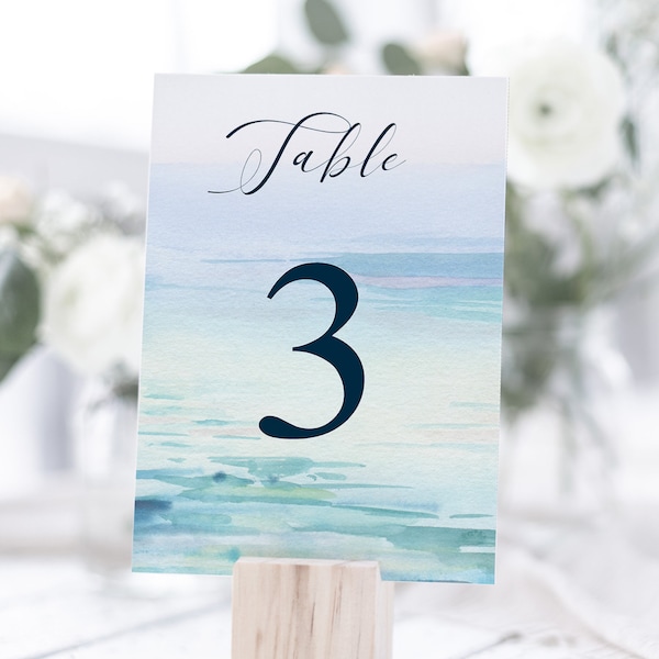Beach Wedding Table Numbers Etsy