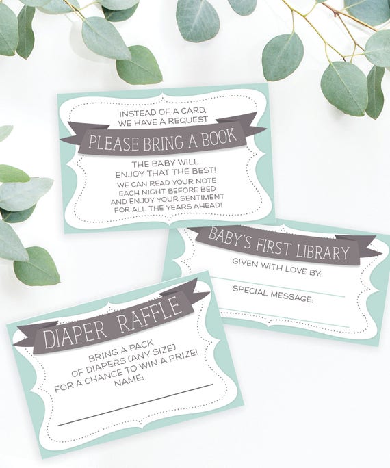 baby shower book request card diaper raffle ticket books etsy