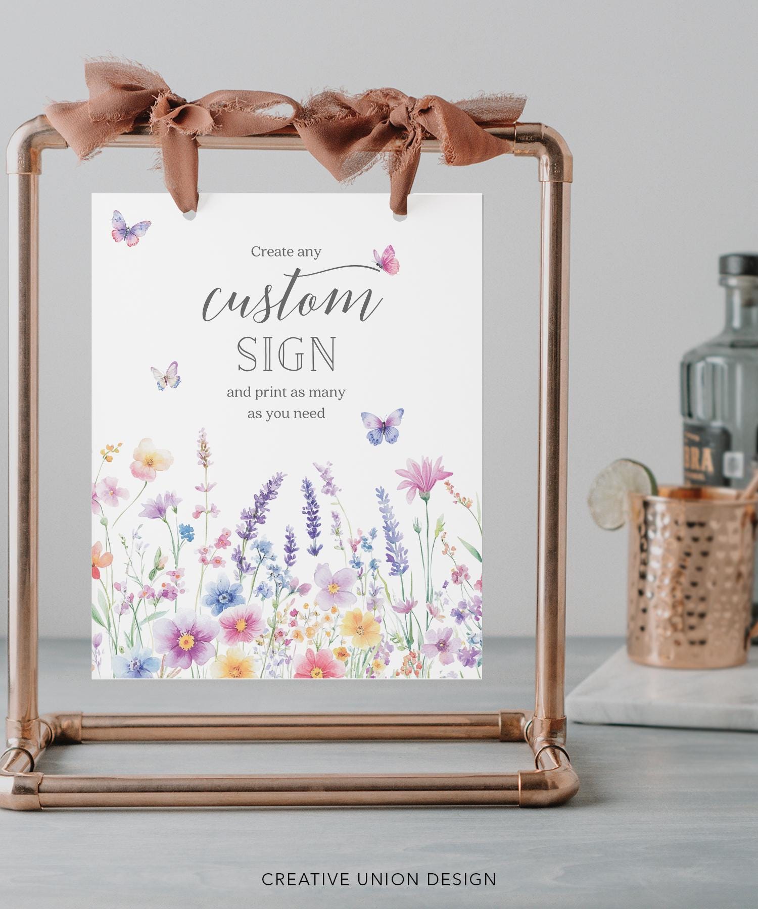 Editable Custom Sign Template | Baby in Bloom Girl Baby Shower Sign ...