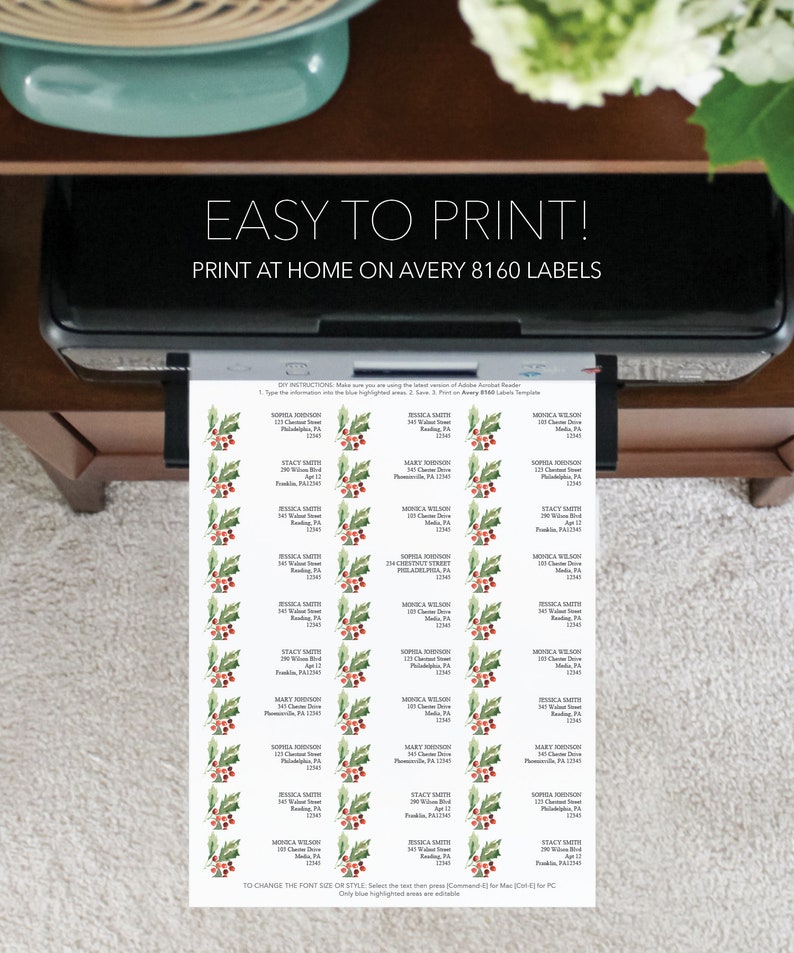 Address Labels Template - Printable Return Address Labels - Envelope ...