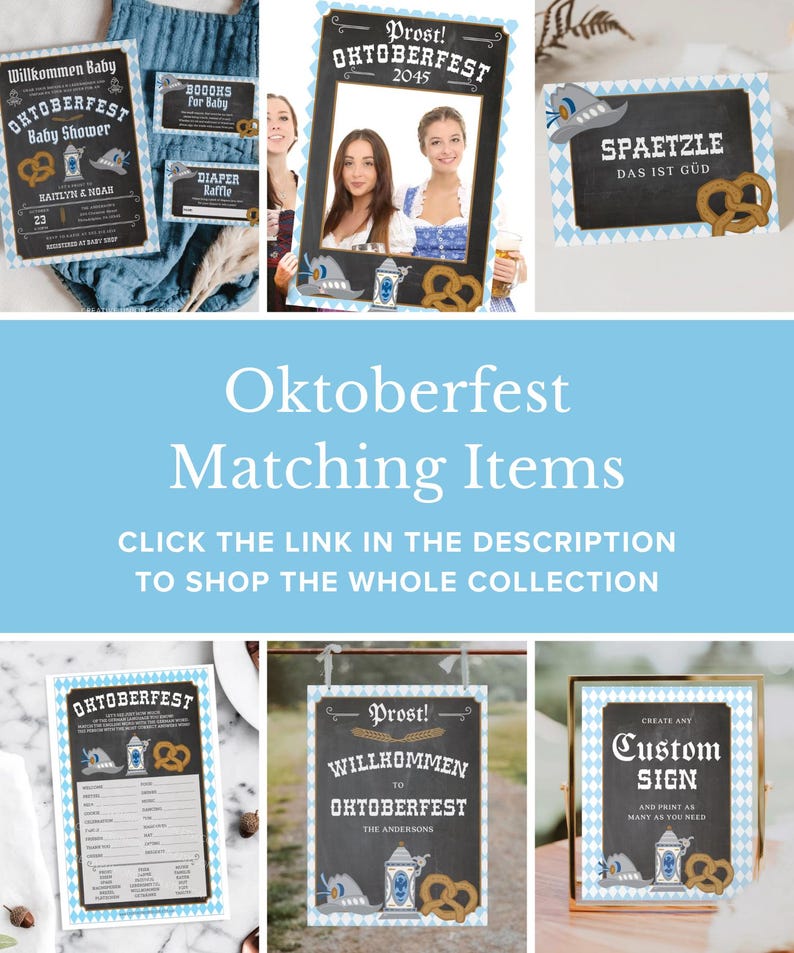 Inbjudan till Oktoberfest Prost! Ölfestinbjudan Redigerbar födelsedagsfestinbjudan till Oktoberfest Utskrivbar födelsedagsfest med öl bild 2