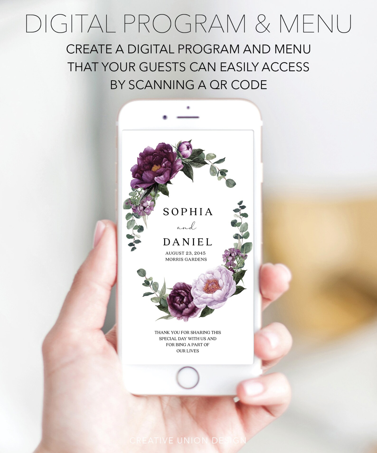 QR Code Wedding Program Template and Scannable Wedding Welcome - Etsy