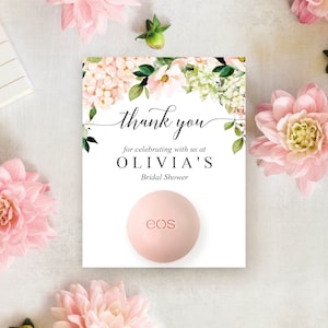 EOS Lip Balm Bridal Shower Favors, Baby Shower Favors, Printable, Thank You Favors, Easy Baby Shower Favor, Lip Balm, Blush Hydrangea